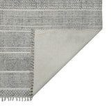 8' Charcoal Geometric Flatweave Handmade Distressed Runner Rug