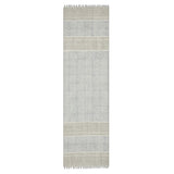 8' Blue Oriental Flatweave Handmade Distressed Runner Rug With Fringe