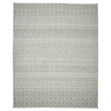 3' X 5' Gray Geometric Flatweave Handmade Distressed Area Rug With Fringe