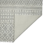 5' x 7' Gray Geometric Flatweave Handmade Distressed Area Rug With Fringe