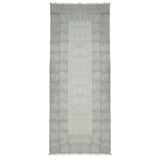 8' Blue Geometric Flatweave Handmade Distressed Runner Rug With Fringe