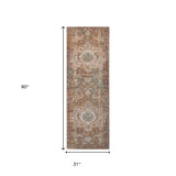 2' x 3' Taupe Medallion Power Loom Area Rug With Fringe