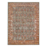 4' x 6' Teal Southwestern Power Loom Area Rug With Fringe