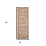 2' x 3' Beige Southwestern Power Loom Area Rug With Fringe