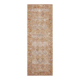 7' Beige Southwestern Power Loom Runner Rug With Fringe