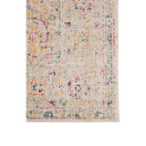 7' x 9' Yellow and Ivory Oriental Power Loom Distressed Area Rug