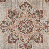 2' x 3' Beige Medallion Power Loom Area Rug With Fringe