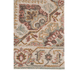 5' x 7' Beige Medallion Power Loom Area Rug With Fringe