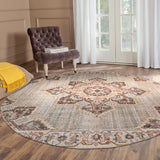 5' x 7' Beige Medallion Power Loom Area Rug With Fringe