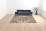 9' x 12' Beige Medallion Power Loom Area Rug With Fringe