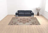 10' x 14' Beige Medallion Power Loom Area Rug With Fringe