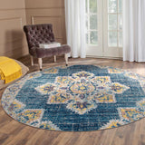 5' x 7' Teal Blue Medallion Power Loom Area Rug