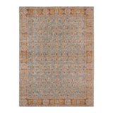 4' x 6' Teal Blue Floral Power Loom Area Rug With Fringe