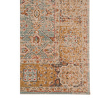 4' x 6' Teal Blue Floral Power Loom Area Rug With Fringe