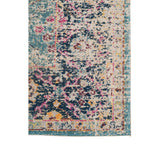 4' x 6' Teal Blue Floral Power Loom Area Rug With Fringe