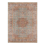 4' x 6' Sea Green Medallion Power Loom Area Rug With Fringe