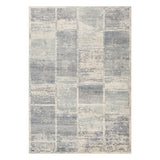 6' x 9' Light Blue Geometric Power Loom Area Rug With Fringe