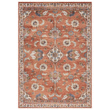 9' x 12' Orange Floral Power Loom Area Rug