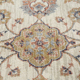 9' x 12' Orange Floral Power Loom Area Rug