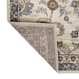 9' x 12' Ivory Floral Power Loom Area Rug