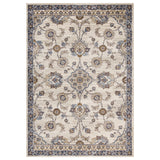 10' Gray and Ivory Floral Power Loom Runner Rug