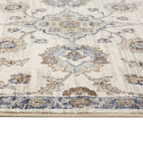 5' x 7' Gray and Ivory Floral Power Loom Area Rug