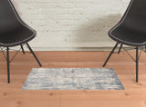 2' x 3' Light Gray Abstract Power Loom Area Rug