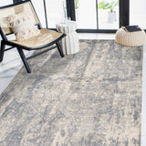 6' x 9' Light Gray Abstract Power Loom Area Rug