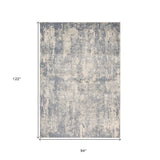 6' x 9' Light Gray Abstract Power Loom Area Rug