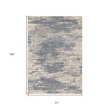 10' Gray Abstract Power Loom Runner Rug