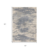 10' Gray Abstract Power Loom Runner Rug