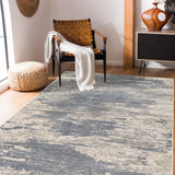 5' x 7' Gray Abstract Power Loom Area Rug