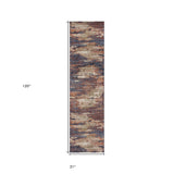 2' x 3' Rust Abstract Power Loom Area Rug