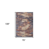 5' x 7' Rust Abstract Power Loom Area Rug