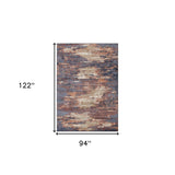 6' x 9' Rust Abstract Power Loom Area Rug