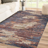 8' x 10' Rust Abstract Power Loom Area Rug