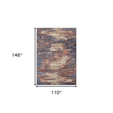 8' x 10' Rust Abstract Power Loom Area Rug