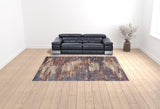 9' x 12' Rust Abstract Power Loom Area Rug