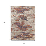 9' x 12' Rust Abstract Power Loom Area Rug