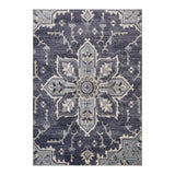 5' x 8' Purple and Ivory Medallion Power Loom Area Rug