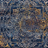 8' x 10' Blue and Orange Medallion Power Loom Area Rug