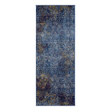 6' Blue and Yellow Southwestern Power Loom Runner Rug