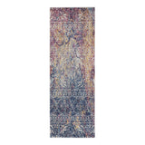 7' Blue and Yellow Southwestern Power Loom Runner Rug