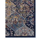 6' Blue and Orange Moroccan Power Loom Runner Rug