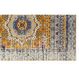 7' Orange and Ivory Medallion Power Loom Runner Rug