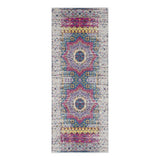 6' Pink and Ivory Medallion Power Loom Runner Rug