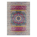 5' x 8' Pink and Ivory Medallion Power Loom Area Rug