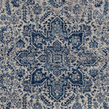 6' Blue and Beige Oriental Power Loom Runner Rug