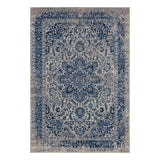 5' x 8' Blue and Beige Oriental Power Loom Area Rug