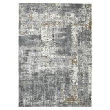 5' x 8' Gray and Ivory Abstract Power Loom Area Rug